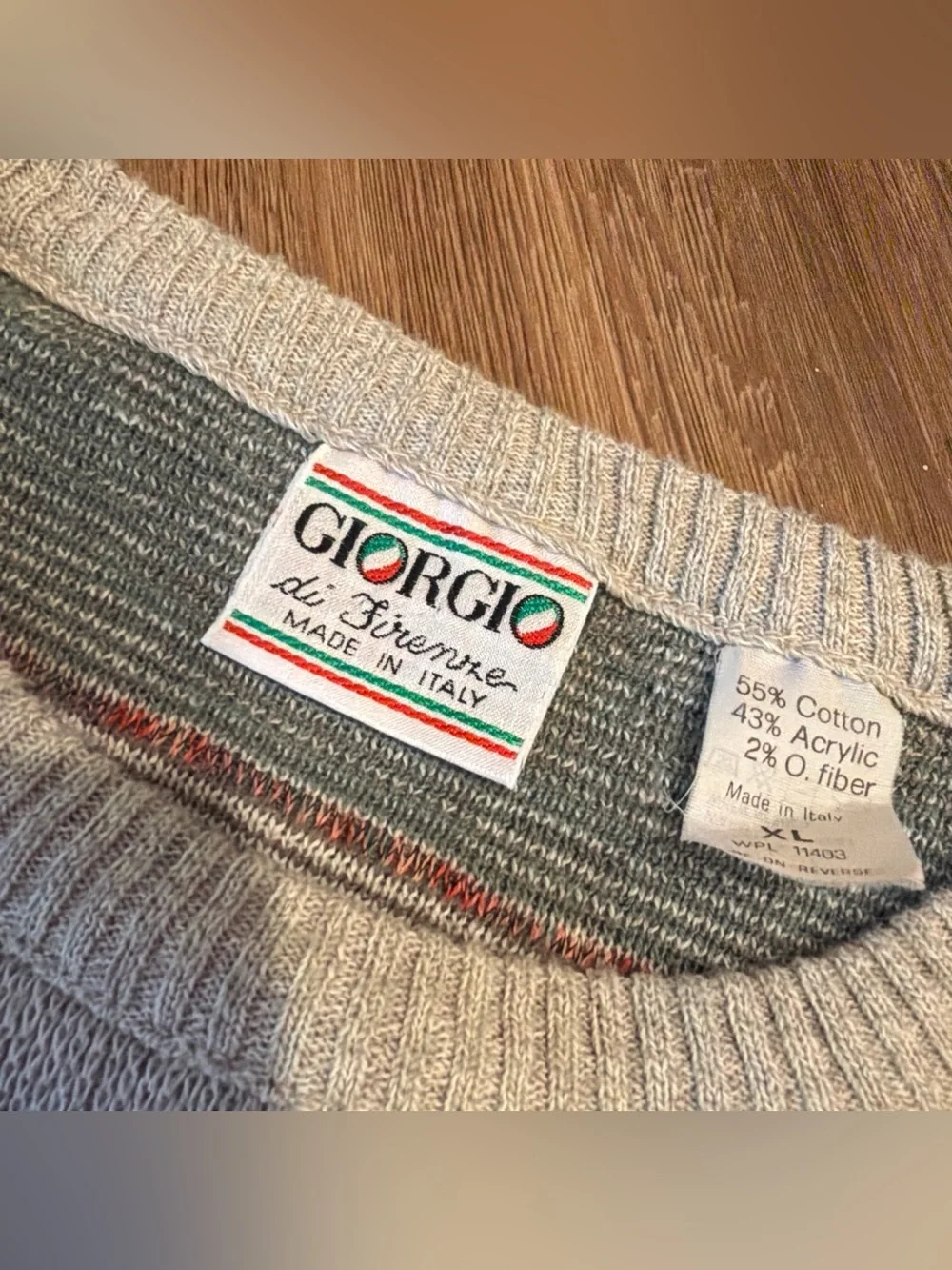 Vintage Giorgio Green Patterned Crewneck Sweater Made in Italy
